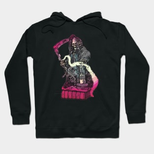 Eternal Embrace: Grim Reaper's Sickle - Intriguing Illustration of Life's Inevitability Hoodie